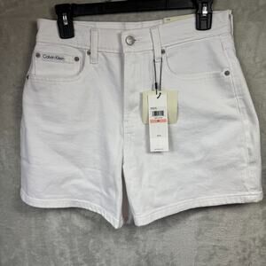 Calvin Klein Jeans NEW Short Womens W28 Optic White High Rise A-line Shape 5.5”